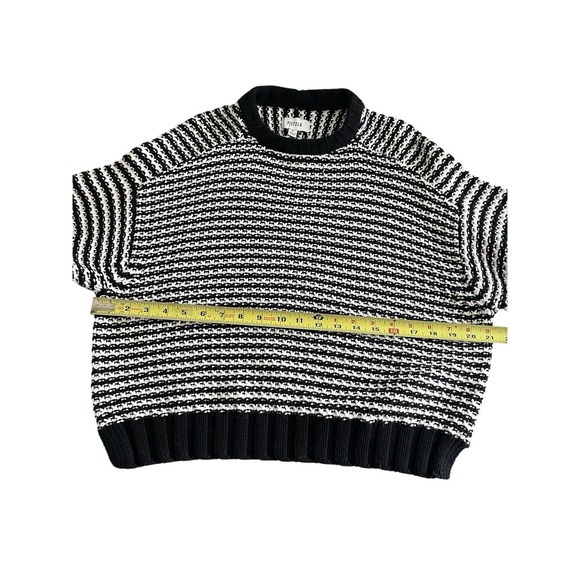 NWT $158 Evereve Pistola Adina Black White Stripe Knit Cotton Sweater Sz SMALL - Picture 14 of 16